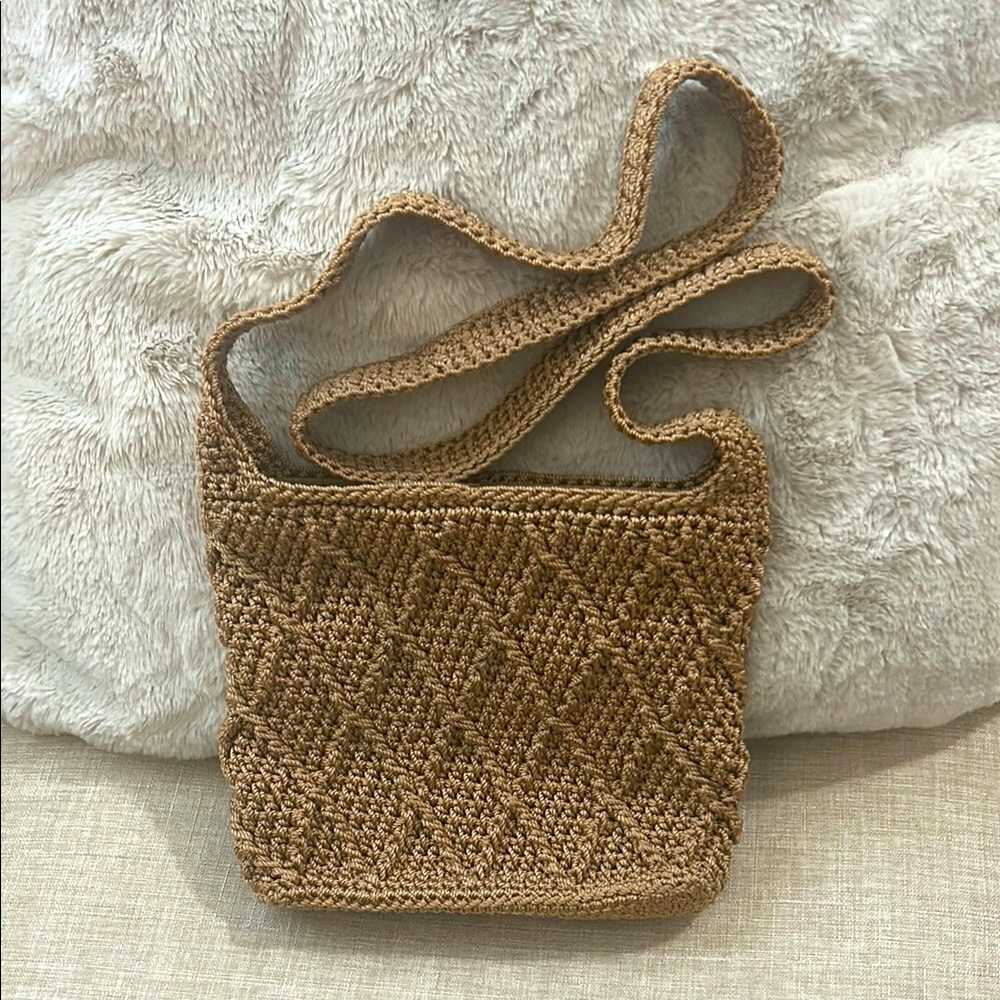The Sak Small Tan Crochet Bag